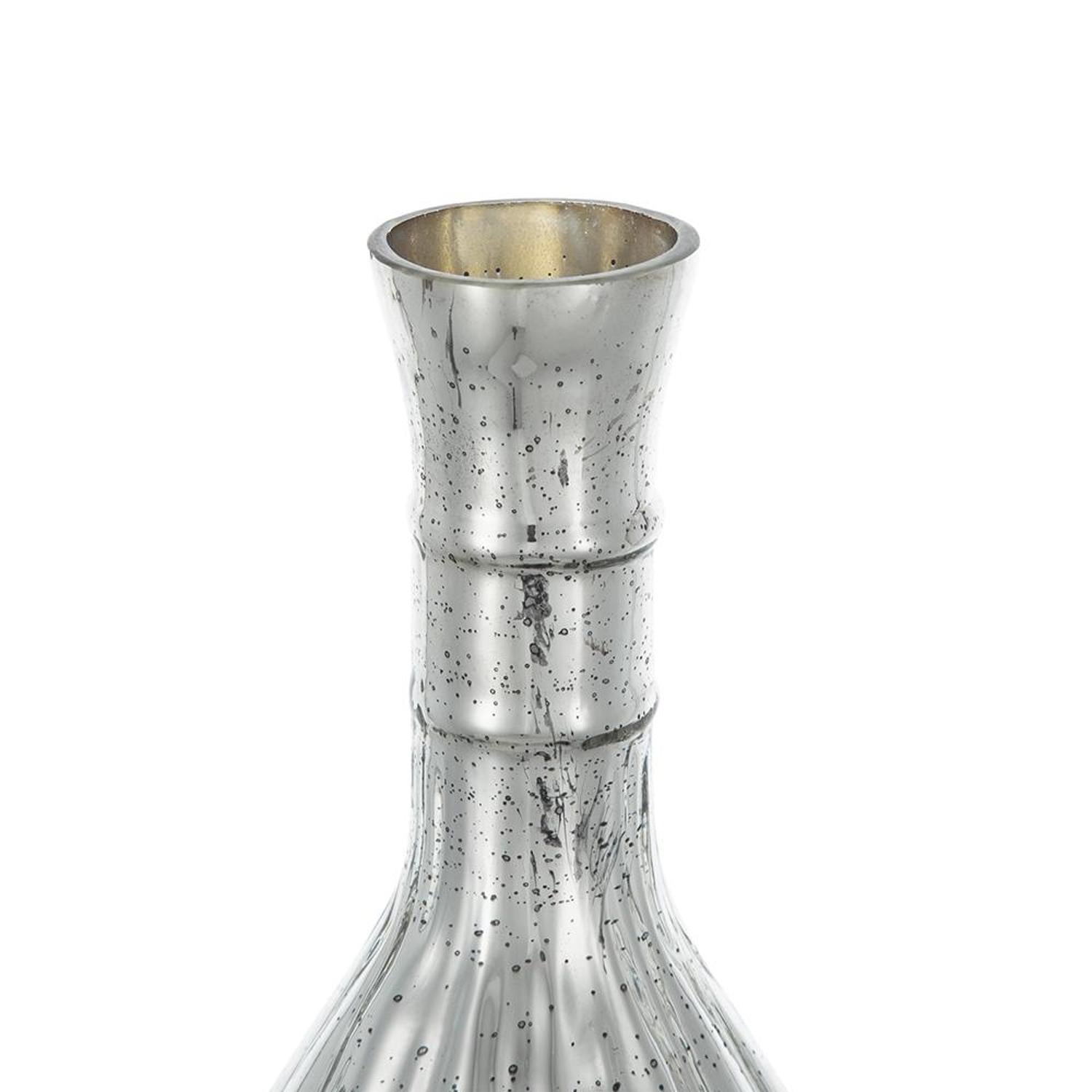 10" Silver Round Glass Table Vase - Loft&Timber