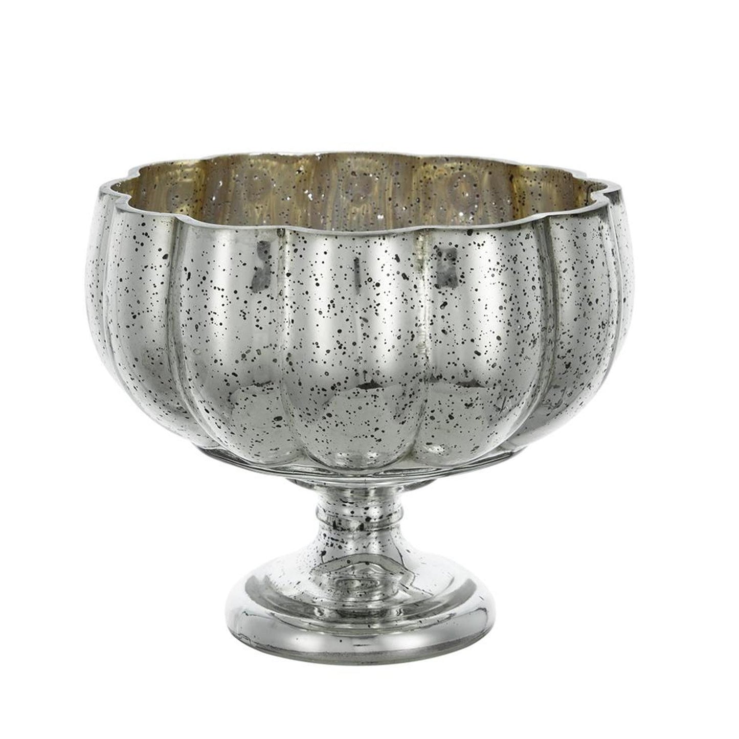 6" Silver Wavy Glass Table Vase - Loft&Timber