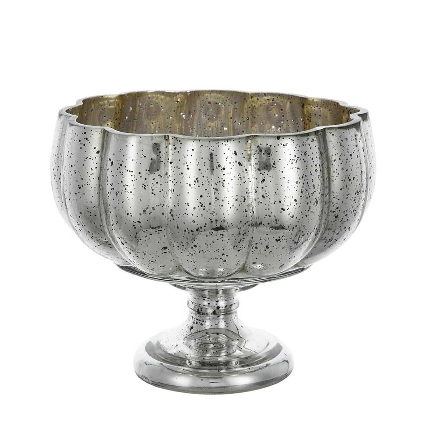 6" Silver Wavy Glass Table Vase - Loft&Timber