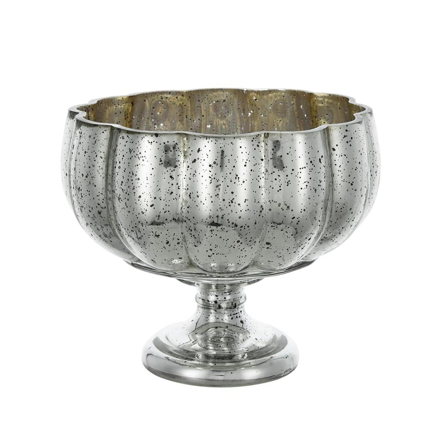 6" Silver Wavy Glass Table Vase - Loft&Timber