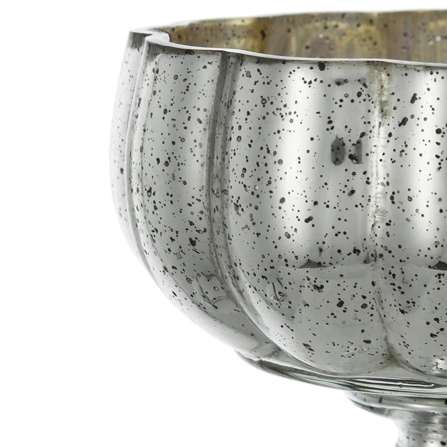 6" Silver Wavy Glass Table Vase - Loft&Timber