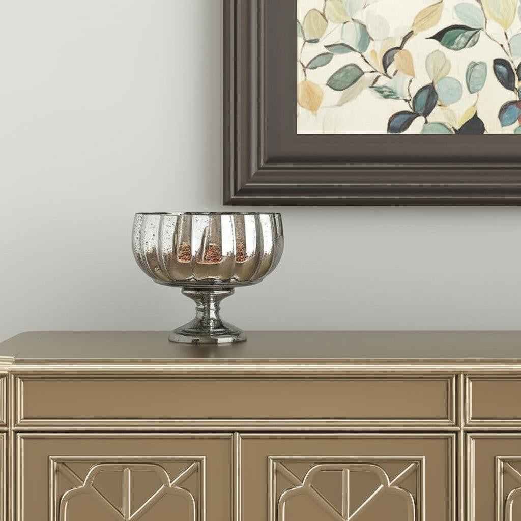 6" Silver Wavy Glass Table Vase - Loft&Timber