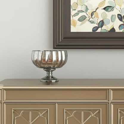 6" Silver Wavy Glass Table Vase - Loft&Timber