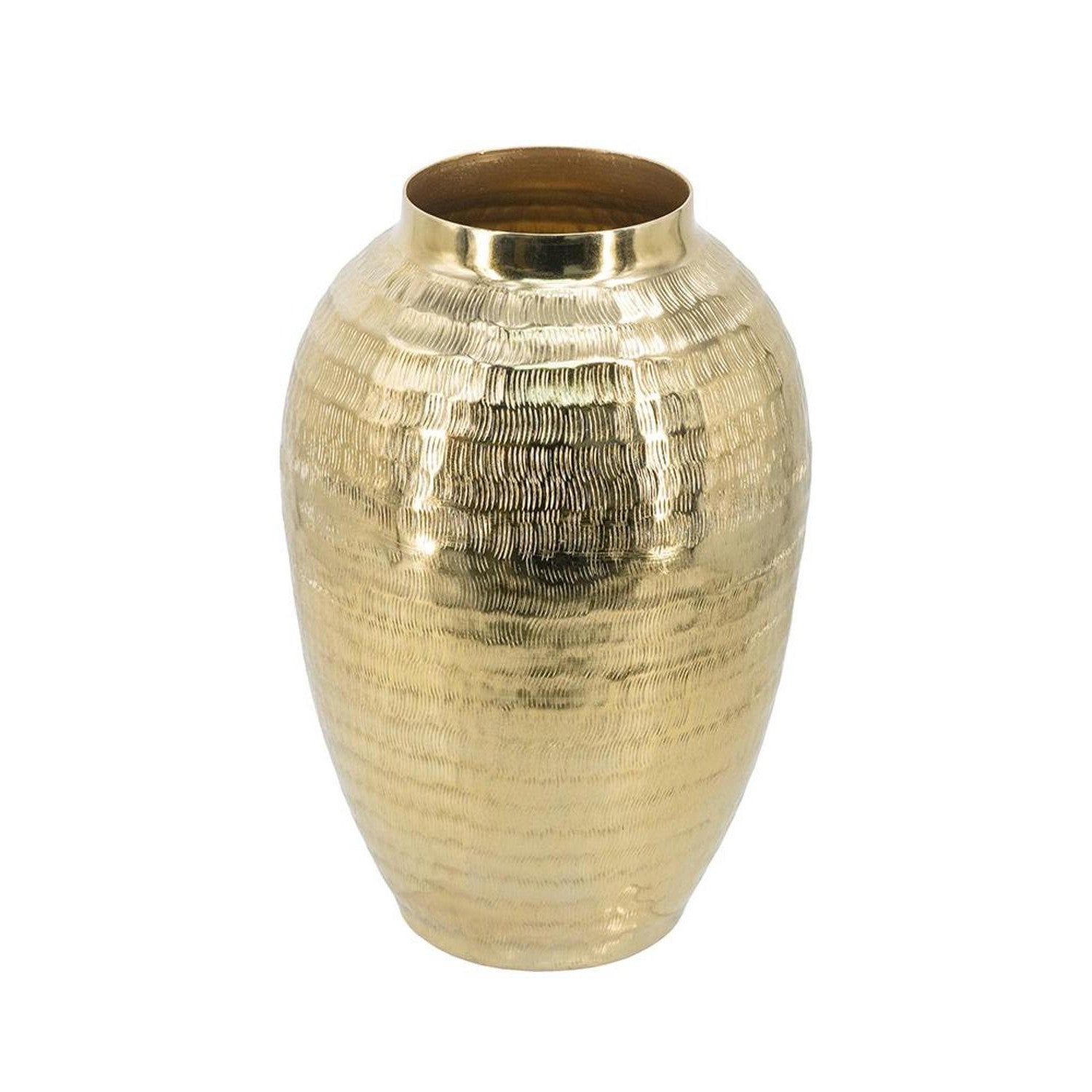 13" Gold Round Aluminum Table Vase - Loft&Timber