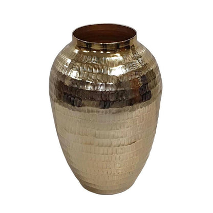 13" Gold Round Aluminum Table Vase - Loft&Timber