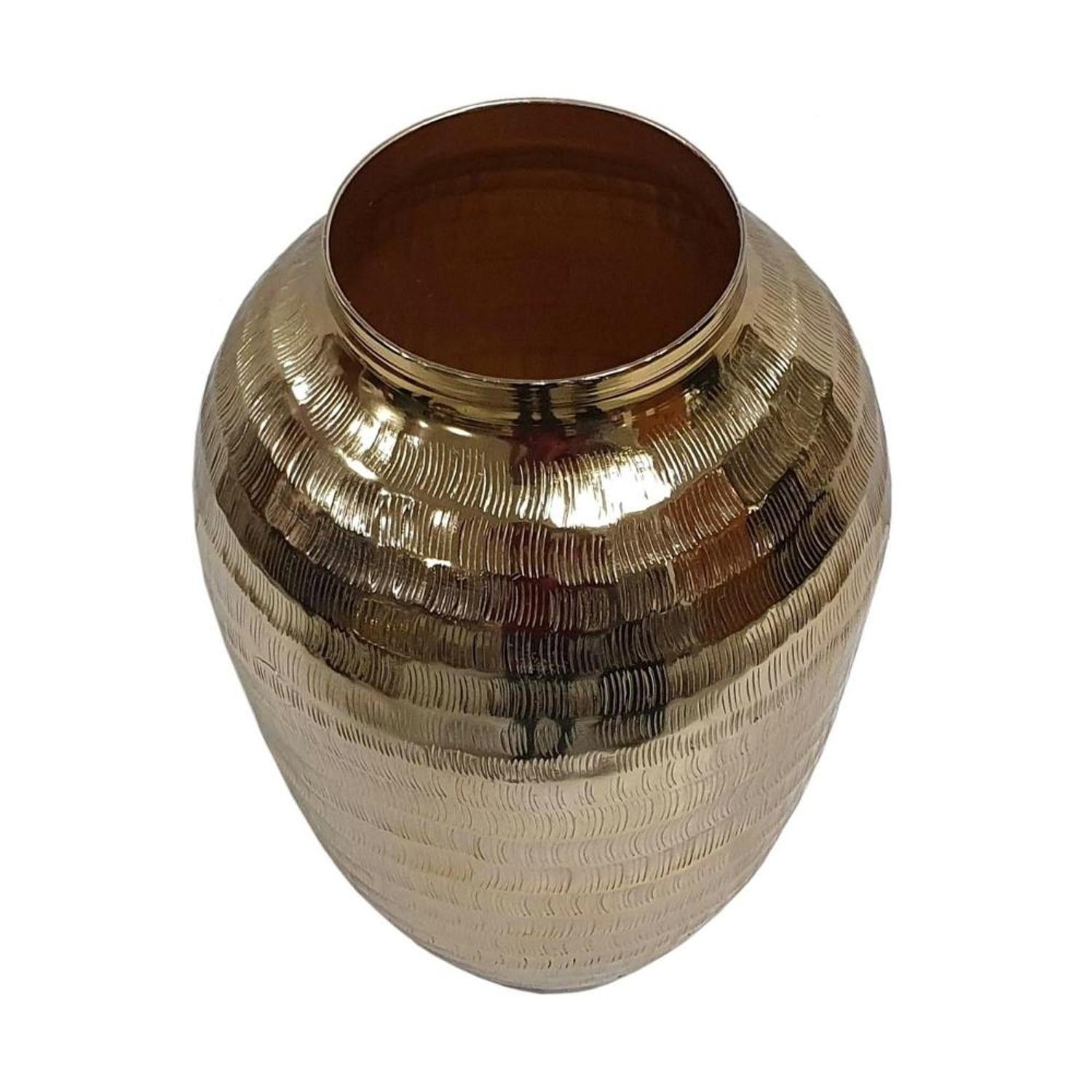 13" Gold Round Aluminum Table Vase - Loft&Timber