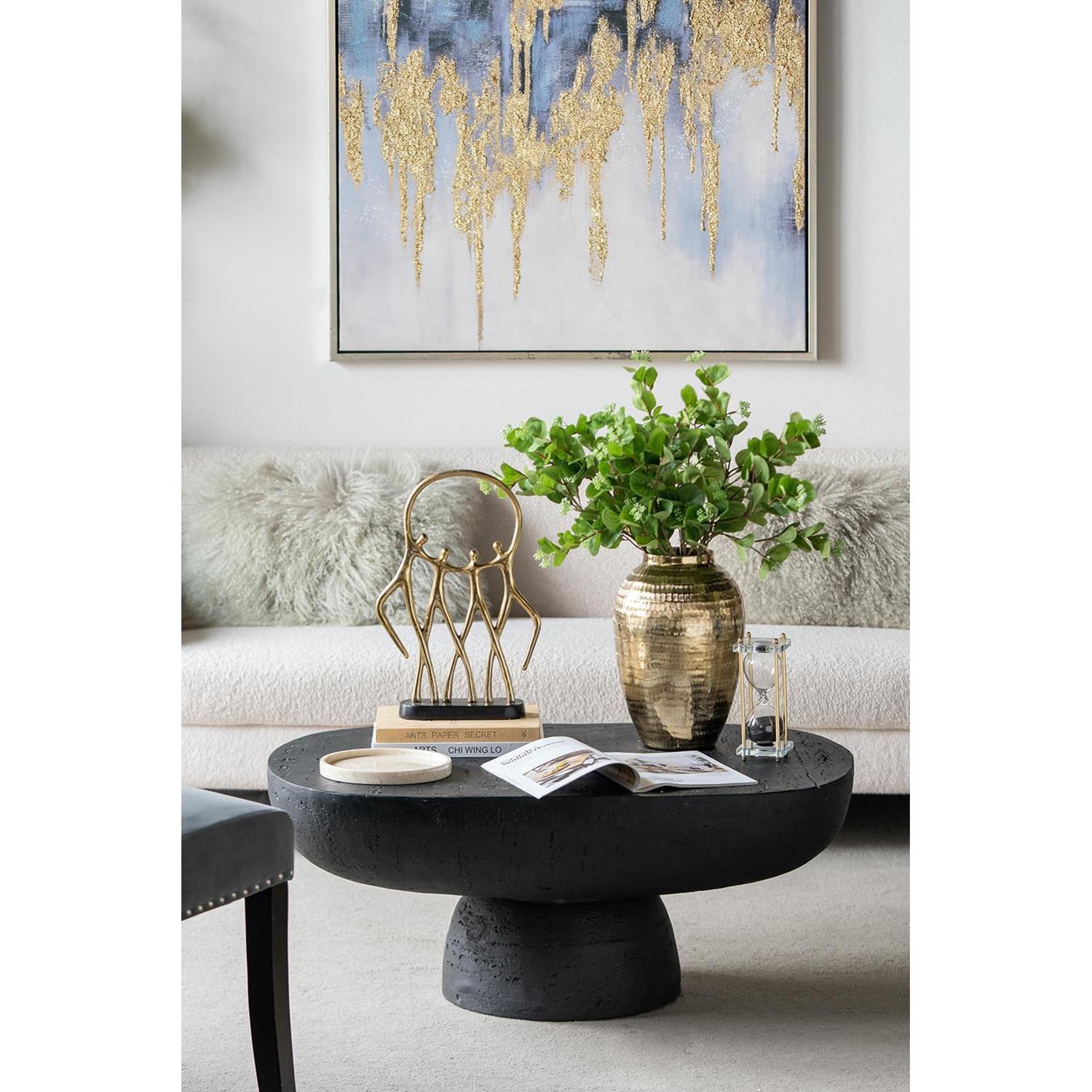 13" Gold Round Aluminum Table Vase - Loft&Timber