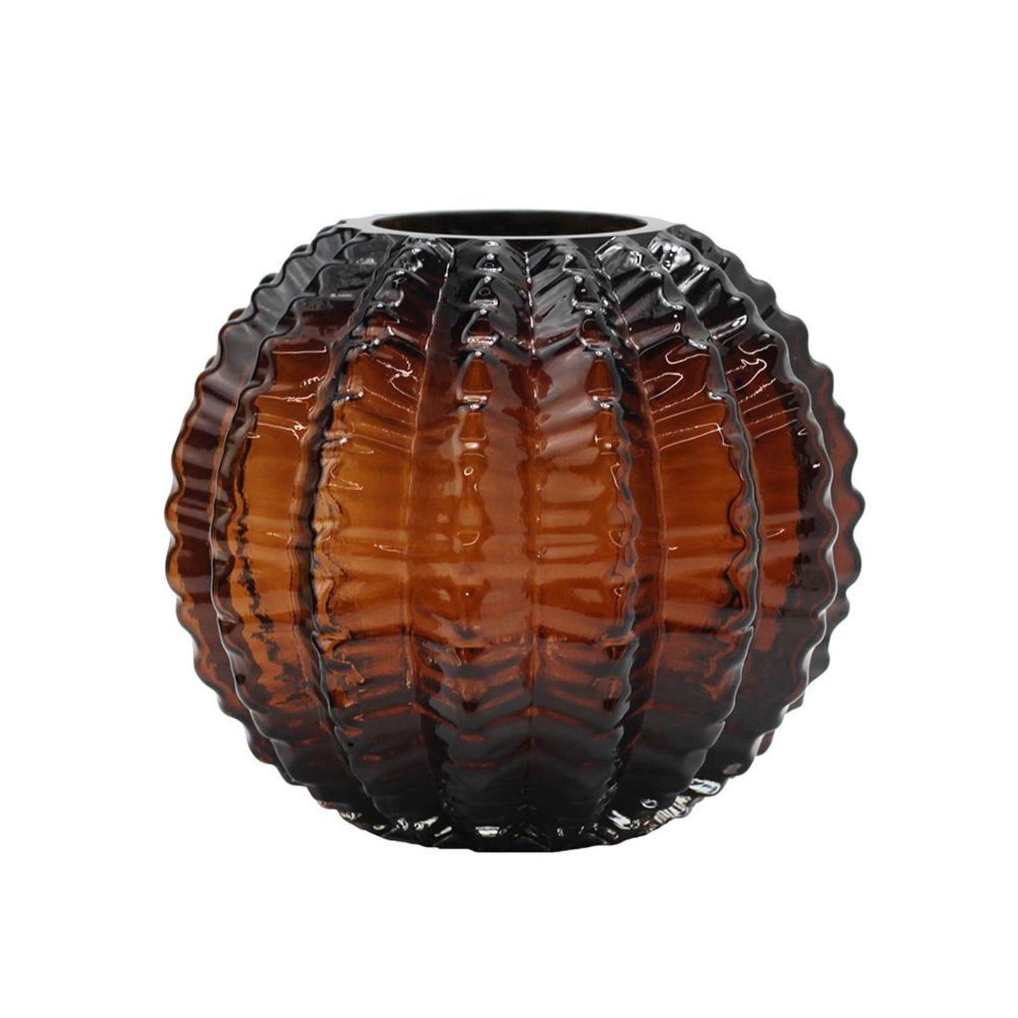 6" Burnt Umber Round Glass Table Vase - Loft&Timber