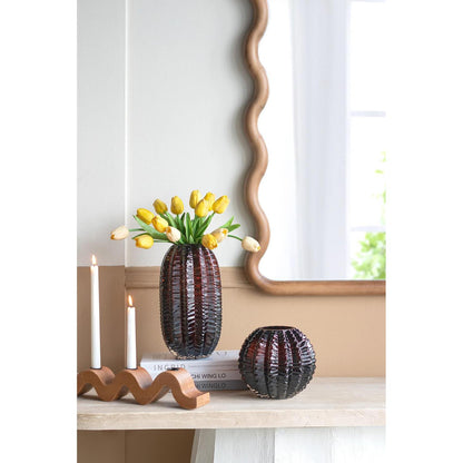 6" Burnt Umber Round Glass Table Vase - Loft&Timber