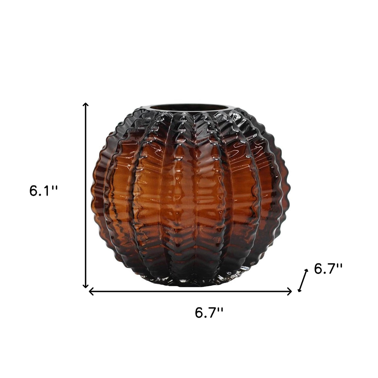 6" Burnt Umber Round Glass Table Vase - Loft&Timber