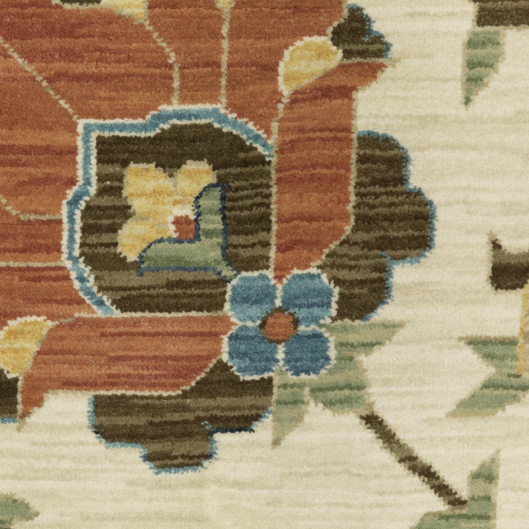 2' X 3' Ivory And Gold Oriental Area Rug With Fringe - Loft&Timber