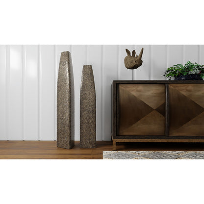 40" Gold Tapered Ceramic Floor Vase - Loft&Timber