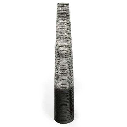 47" Black And Gray Ombre Tapered Ceramic Floor Vase - Loft&Timber