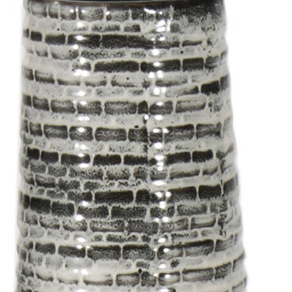 47" Black And Gray Ombre Tapered Ceramic Floor Vase - Loft&Timber