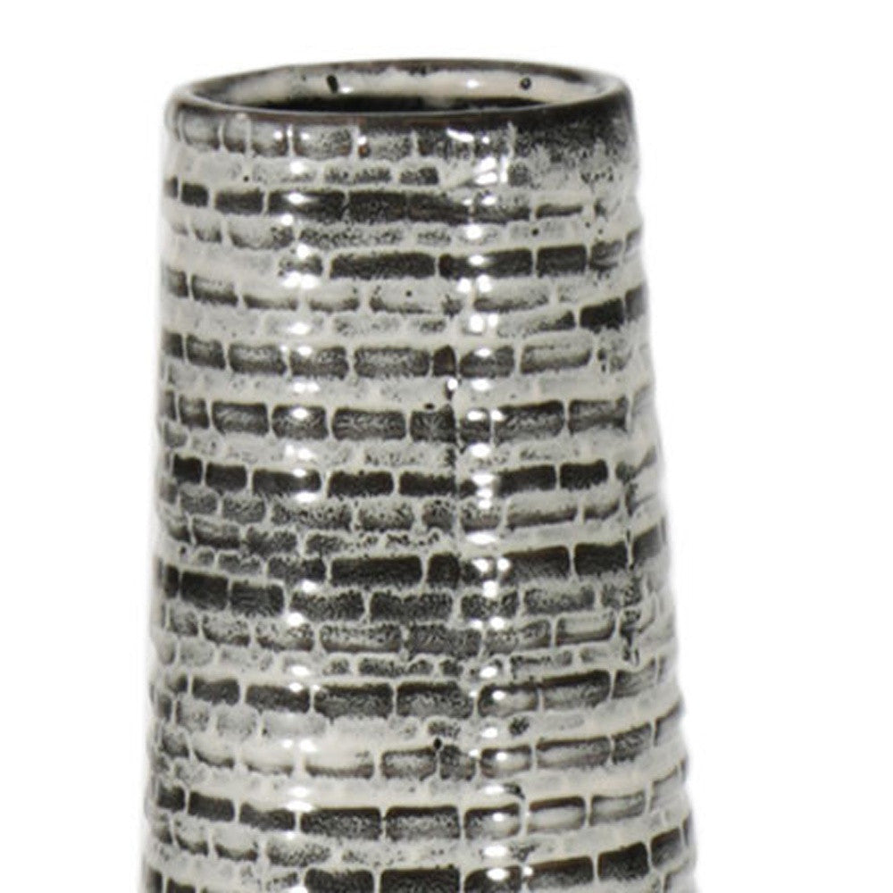 47" Black And Gray Ombre Tapered Ceramic Floor Vase - Loft&Timber