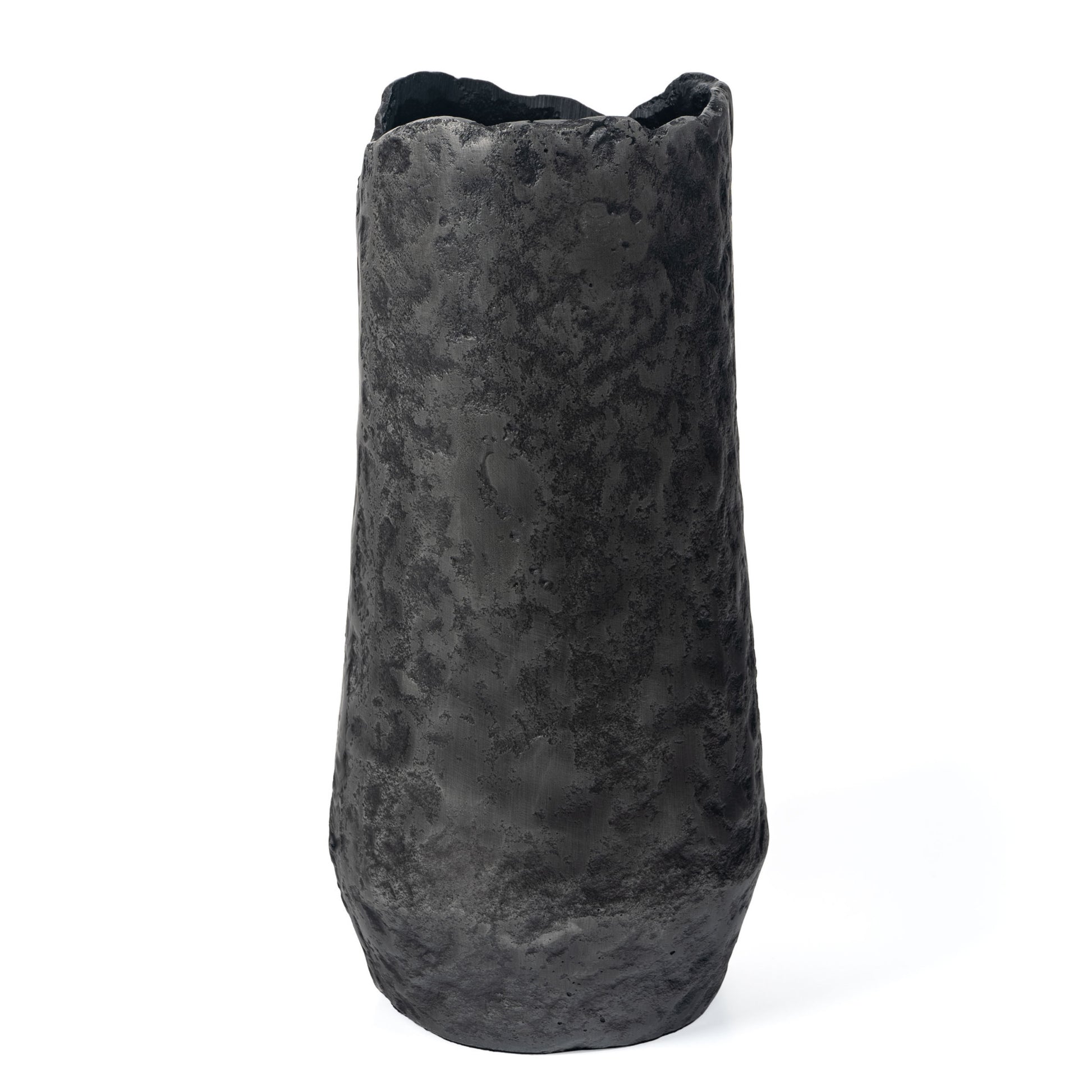 14" Gray Hammered Cylinder Aluminum Table Vase - Loft&Timber