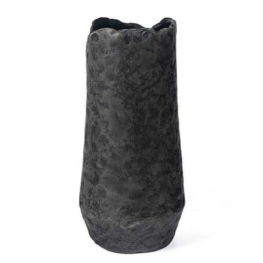 14" Gray Hammered Cylinder Aluminum Table Vase - Loft&Timber