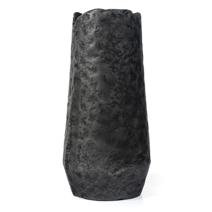 14" Gray Hammered Cylinder Aluminum Table Vase - Loft&Timber