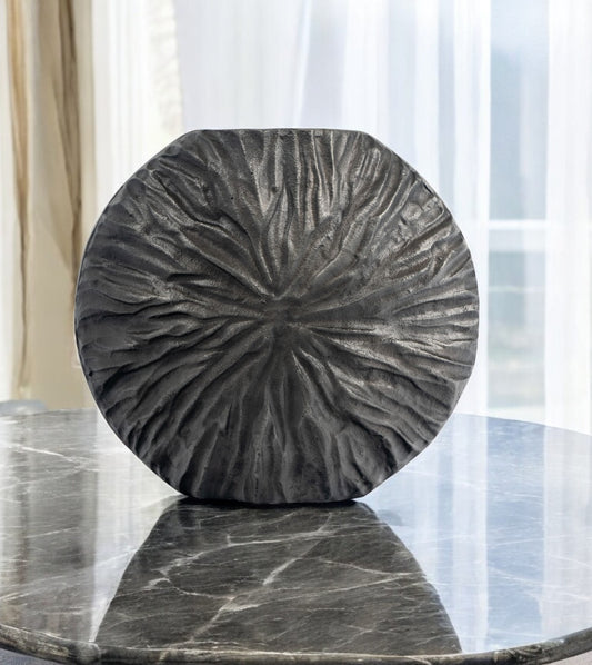 10" Gray Abstract Aluminum Table Vase - Loft&Timber