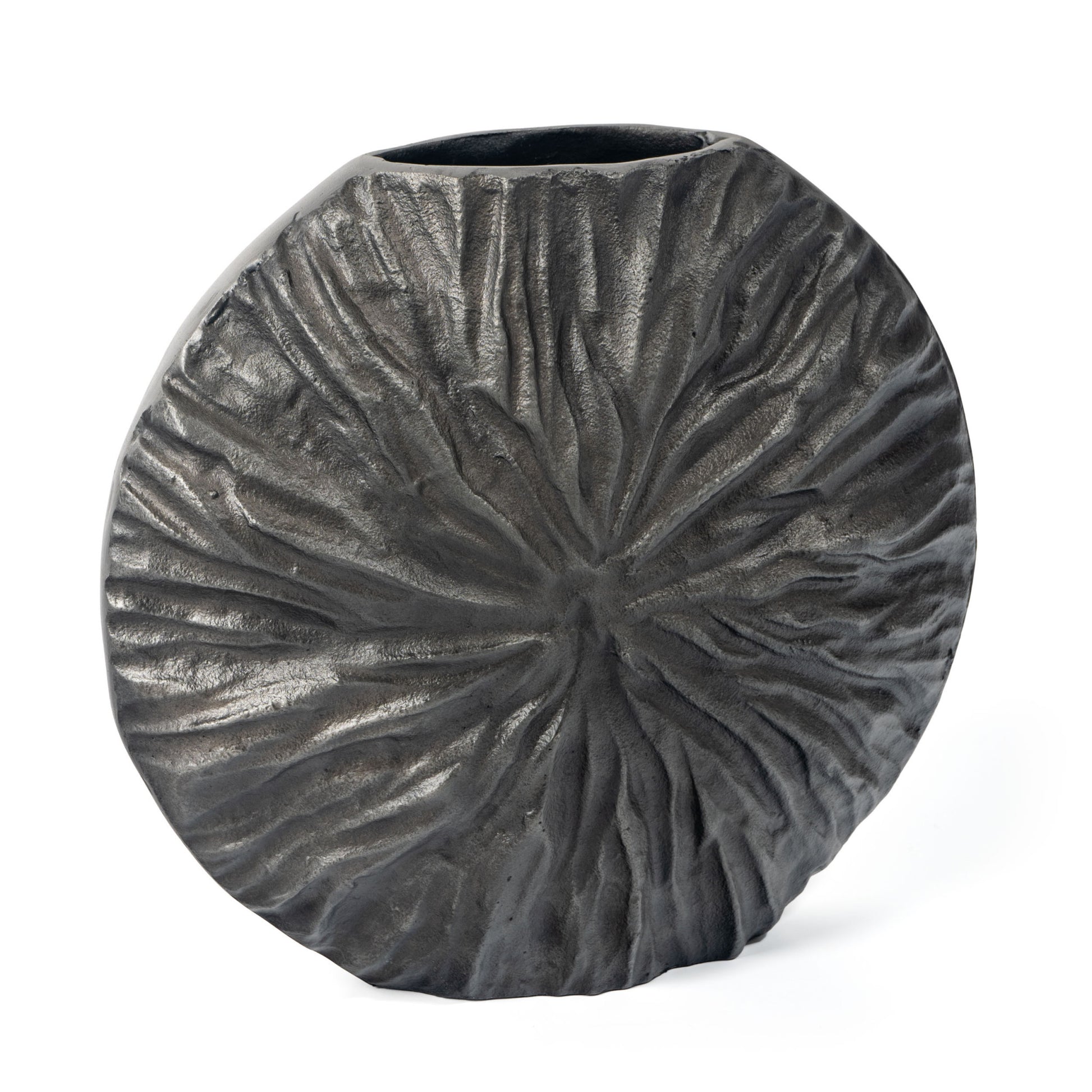 10" Gray Abstract Aluminum Table Vase - Loft&Timber