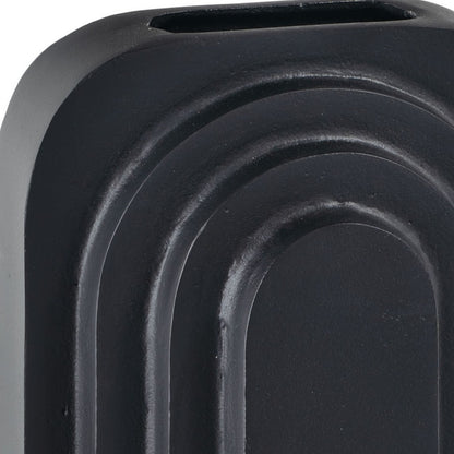 12" Black Geometric Aluminum Table Vase - Loft&Timber