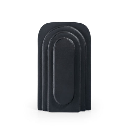 12" Black Geometric Aluminum Table Vase - Loft&Timber