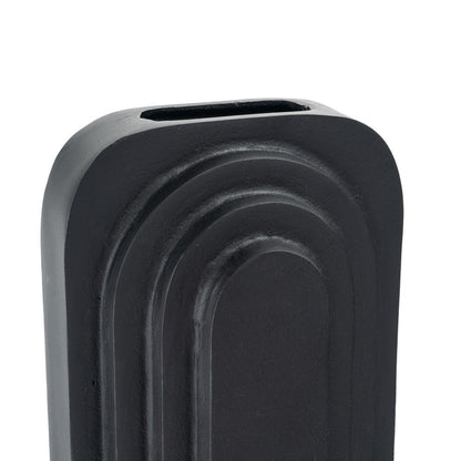 12" Black Geometric Aluminum Table Vase - Loft&Timber