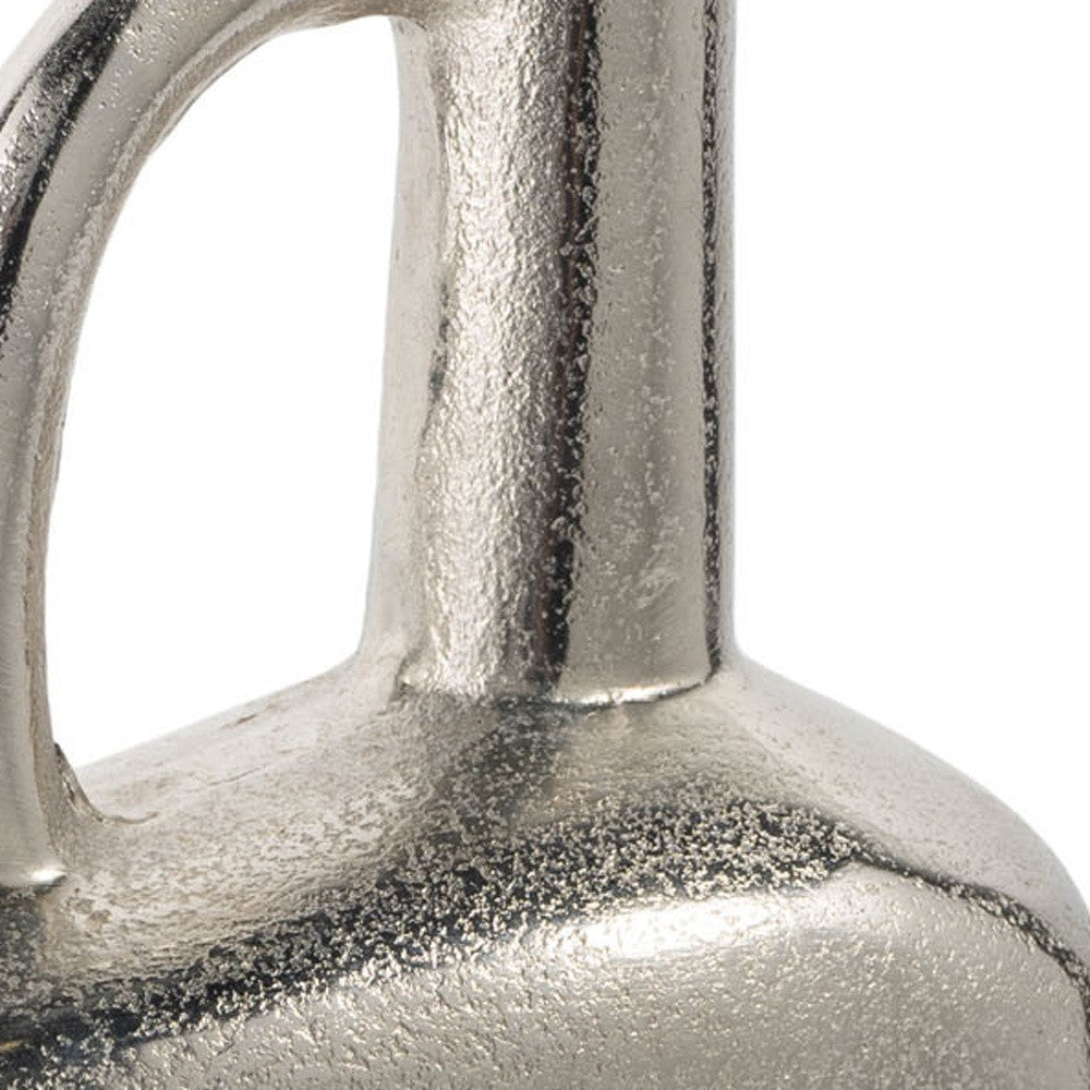 14" Silver Aluminum Jug Table Vase - Loft&Timber