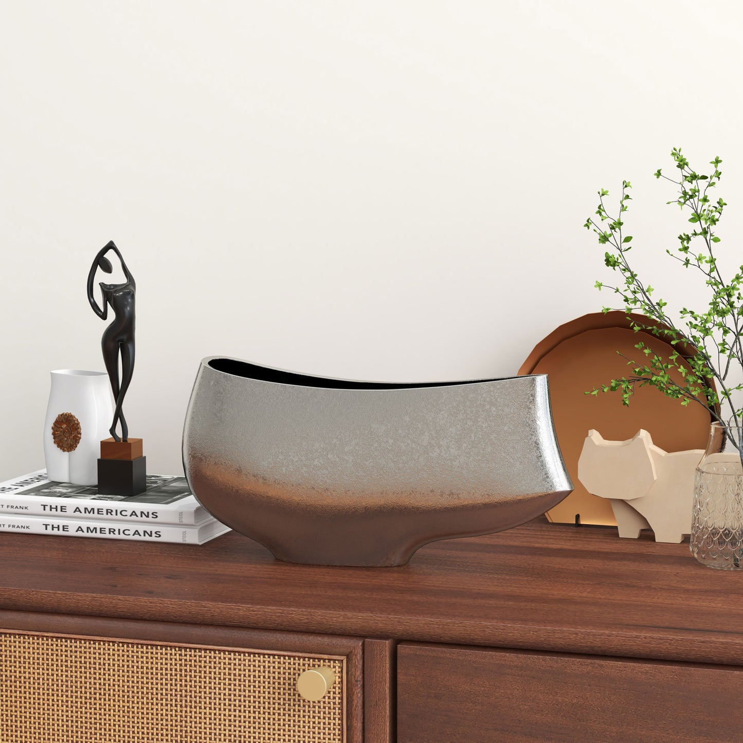 7" Nickel Aluminum Table Vase - Loft&Timber