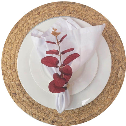 Set of 4 Red Leaf Eucalyptus Napkin Rings, Rustic Napkin Ring, Minimalist Tabledecor, Oriental Tabledecor - Loft&Timber