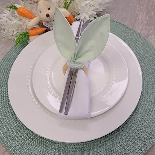 Maison Charlo | Set of 4 Water Green Bunny Ears Napkin Rings | Easter Decorations for Table - Loft&Timber