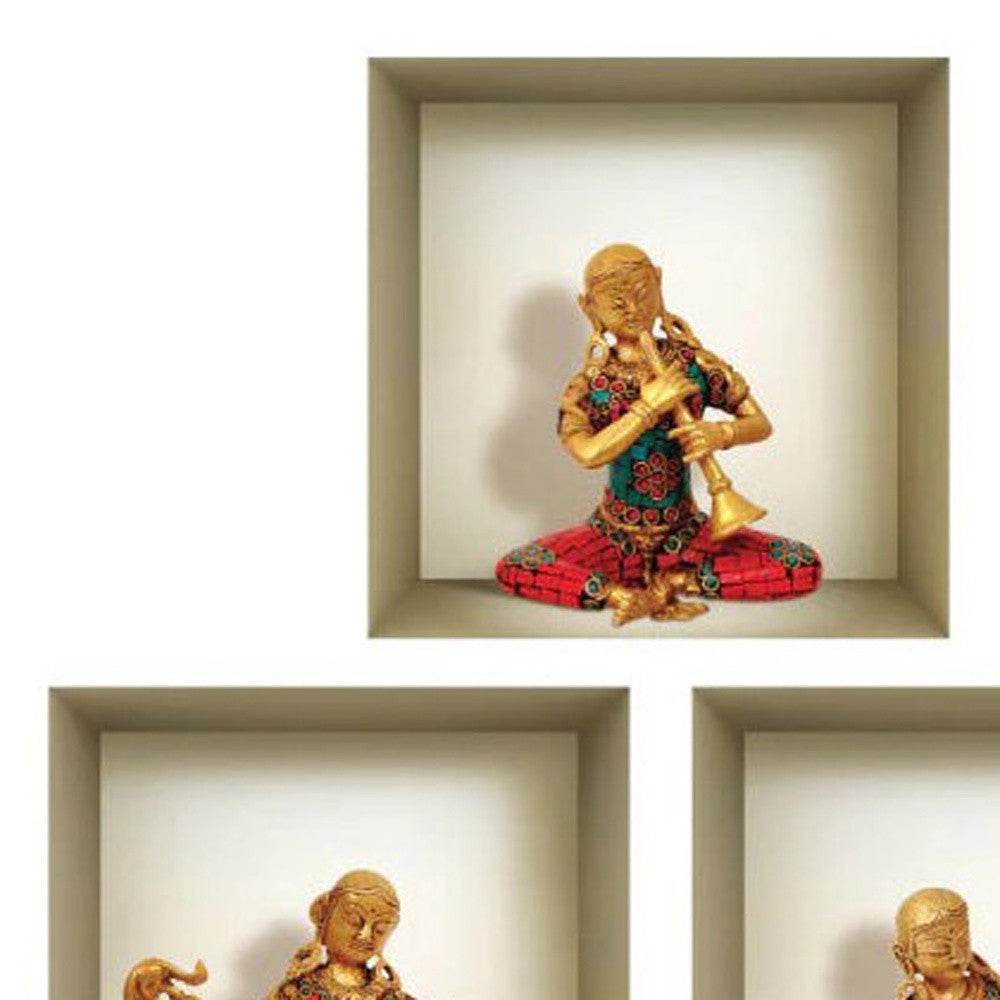 Set of Three Alla Niche 3D Square Peel and Stick Wall Decals - Loft&Timber