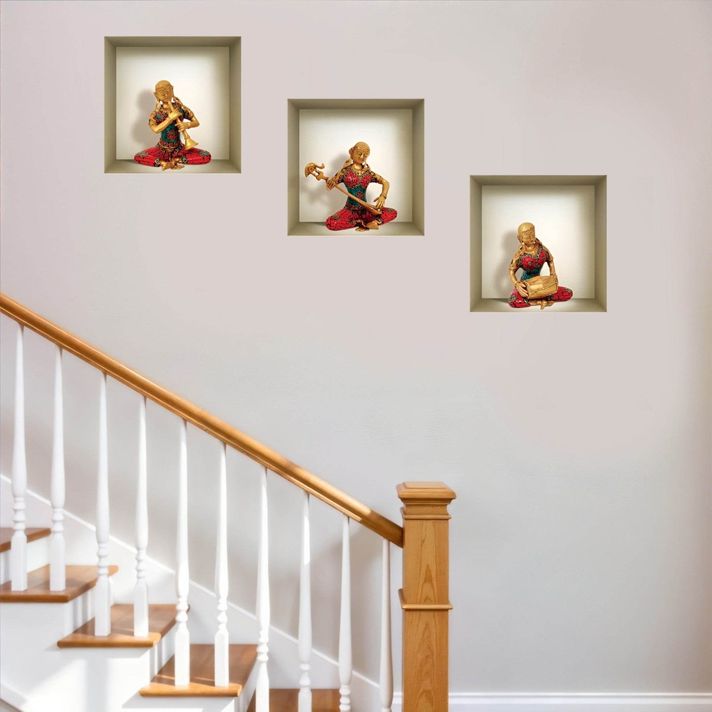 Set of Three Alla Niche 3D Square Peel and Stick Wall Decals - Loft&Timber