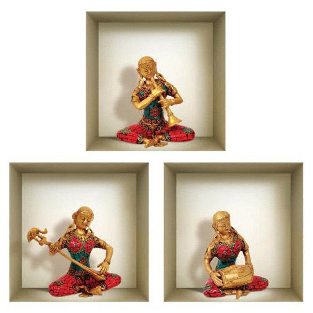 Set of Three Anna Niche 3D Square Peel and Stick Wall Decals - Loft&Timber