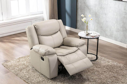 Breathable Leather Manual Recliner for Living Room - Loft&Timber