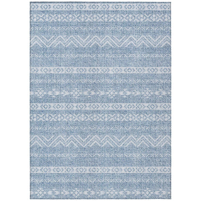 3' X 5' Blue And Denim Blue Southwestern Washable Indoor Outdoor Area Rug - Loft&Timber