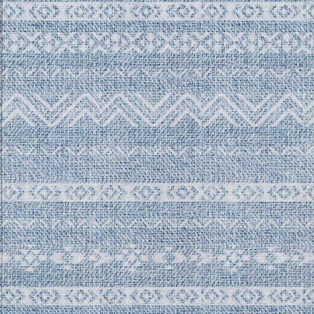 3' X 5' Blue And Denim Blue Southwestern Washable Indoor Outdoor Area Rug - Loft&Timber