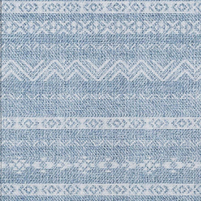 3' X 5' Blue And Denim Blue Southwestern Washable Indoor Outdoor Area Rug - Loft&Timber
