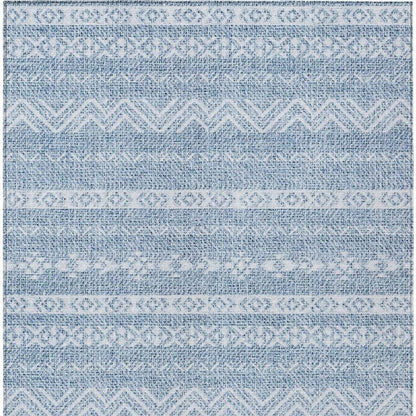 3' X 5' Blue And Denim Blue Southwestern Washable Indoor Outdoor Area Rug - Loft&Timber