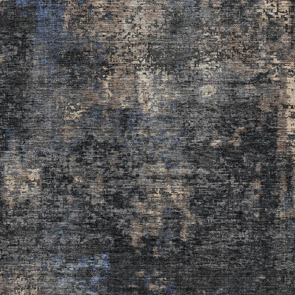 3' X 5' Charcoal Gray And Silver Abstract Washable Indoor Outdoor Area Rug - Loft&Timber