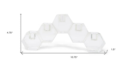 5" Clear Crystal Geometric Tabletop Candelabra Candle Holder - Loft&Timber