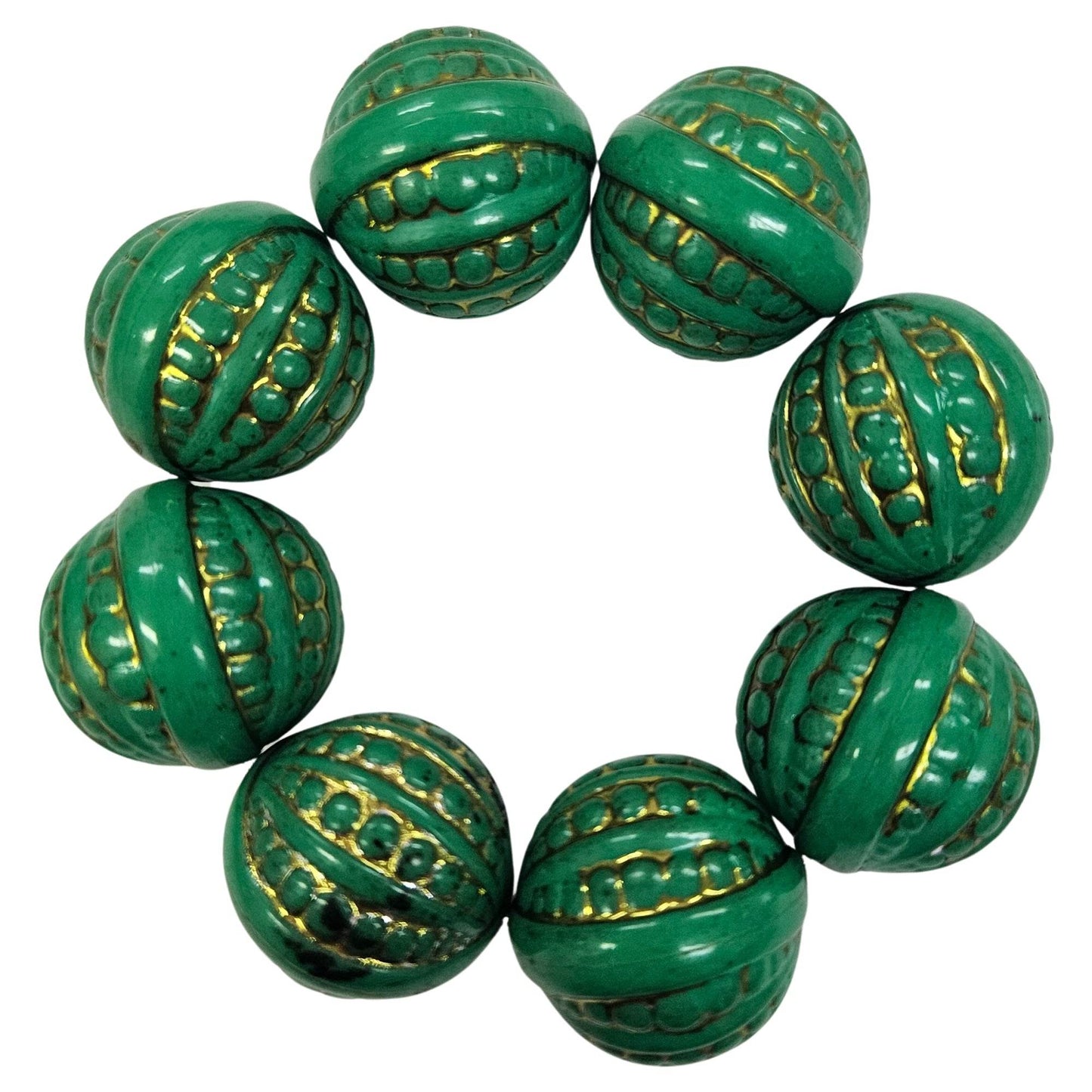 Maison Charlô | Set 4 Green Shine Beaded Napkin Rings | Rustic Napkin Ring | Handmade - Loft&Timber