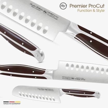 Gunter Wilhelm Premier Santoku Knife, 5 Inch | Dark Brown ABS Handle SKU: 30-317-0405 - Loft&Timber