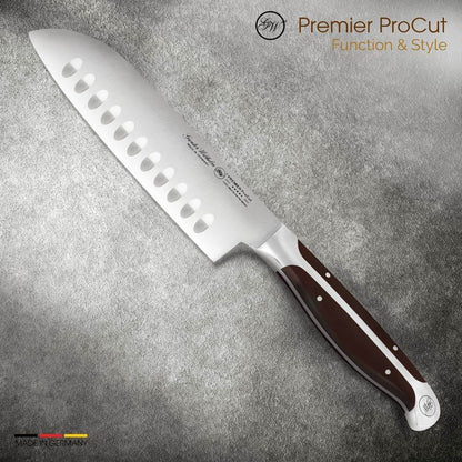 Gunter Wilhelm Premier Santoku Knife, 5 Inch | Dark Brown ABS Handle SKU: 30-317-0405 - Loft&Timber