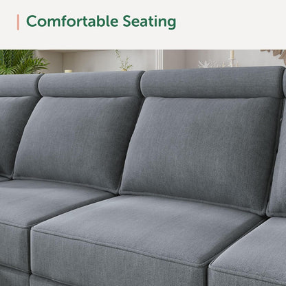 Convertible Sectional Sofa Bluish Grey, Modular, Storage-1