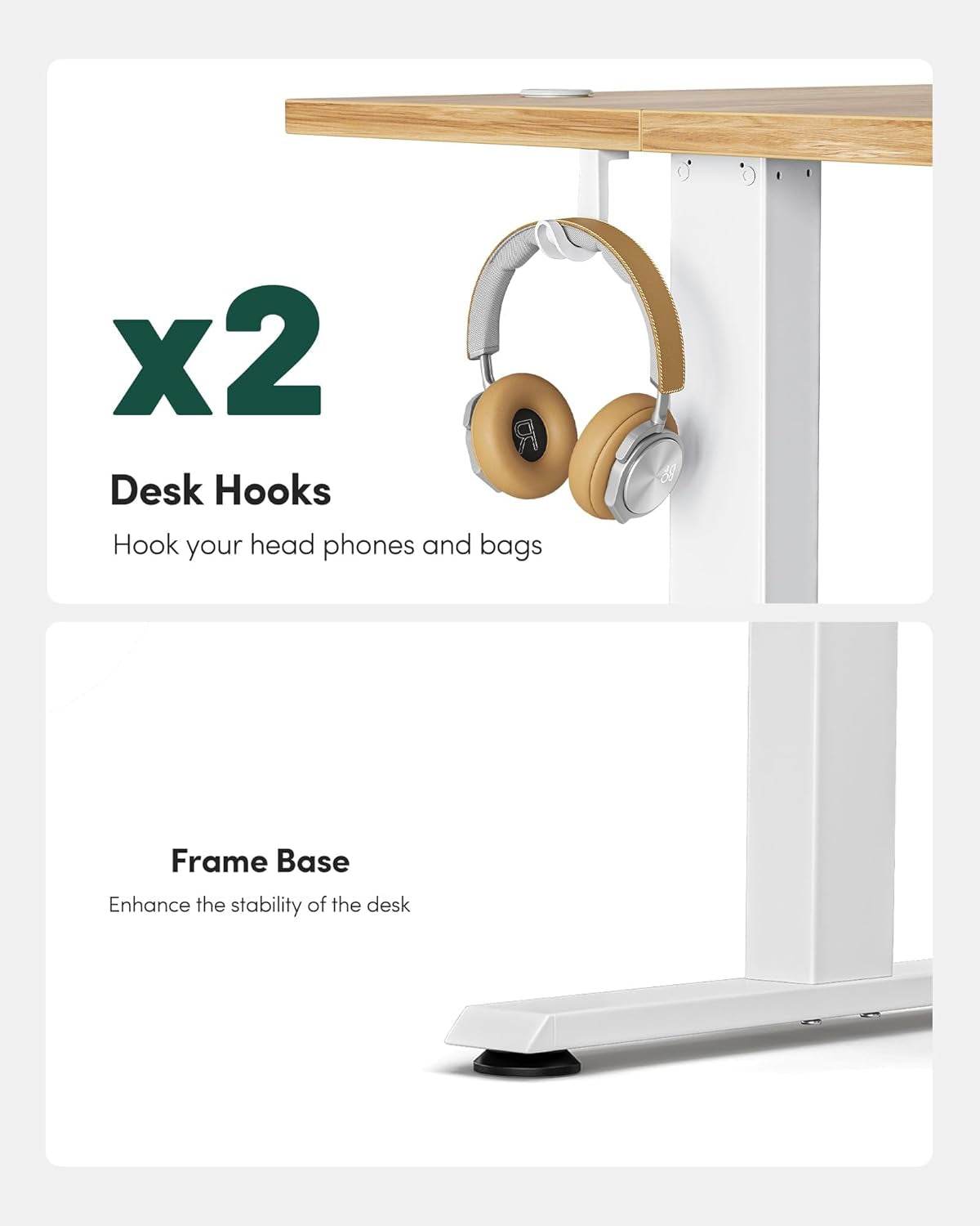 Electric Standing Desk, Height Adjustable in Light Rustic Brown - Loft&Timber