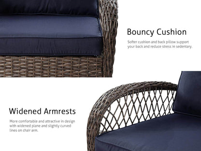 Outdoor Wicker Swivel Glider Rocker Patio Furniture Set - Loft&Timber