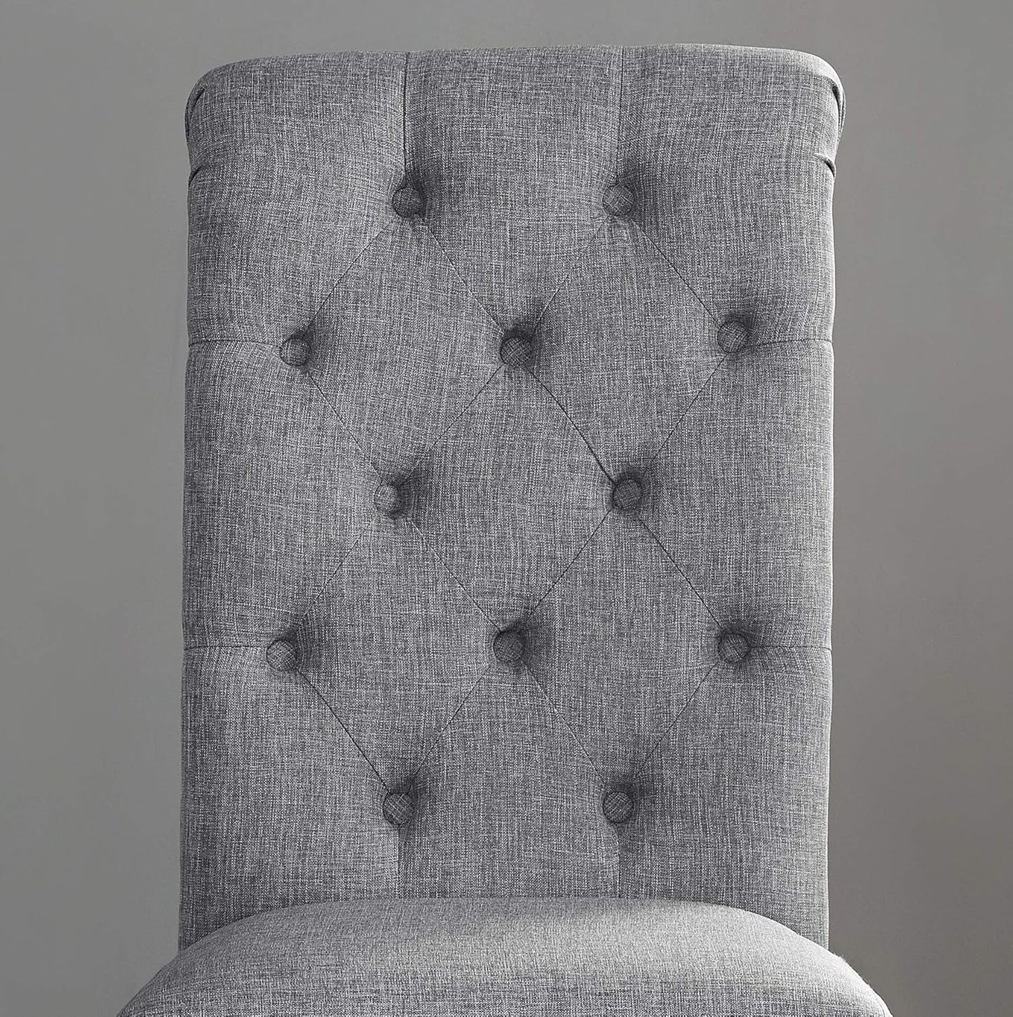 Leviton Gray Solid Wood Tufted Dining Chair Set Of 2-3
