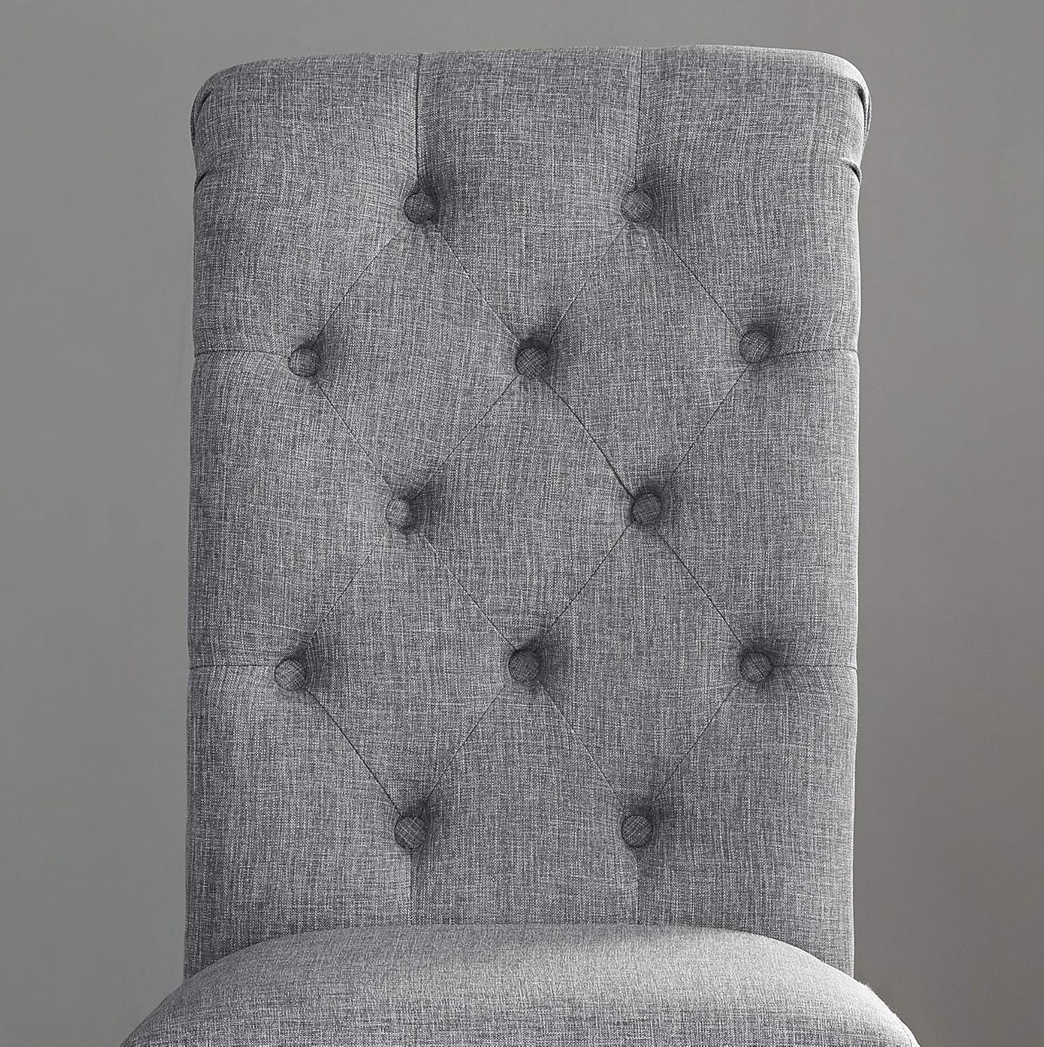 Leviton Gray Solid Wood Tufted Dining Chair Set Of 2-3
