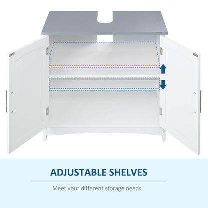 Modern Bathroom Vanity Unit with Adjustable Shelves for Space Saving Storage - White - Loft&Timber